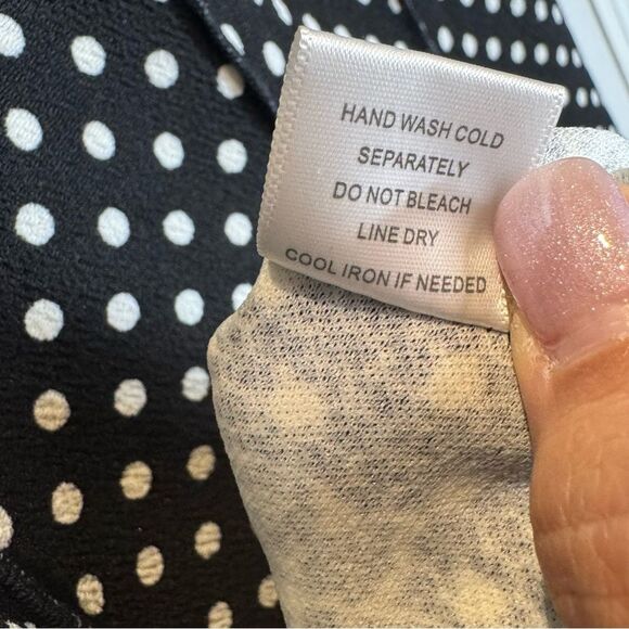 Sami & Jo Plus Women’s Black and White Polkadot Dress with Lace 2XL Textured - Picture 8 of 8